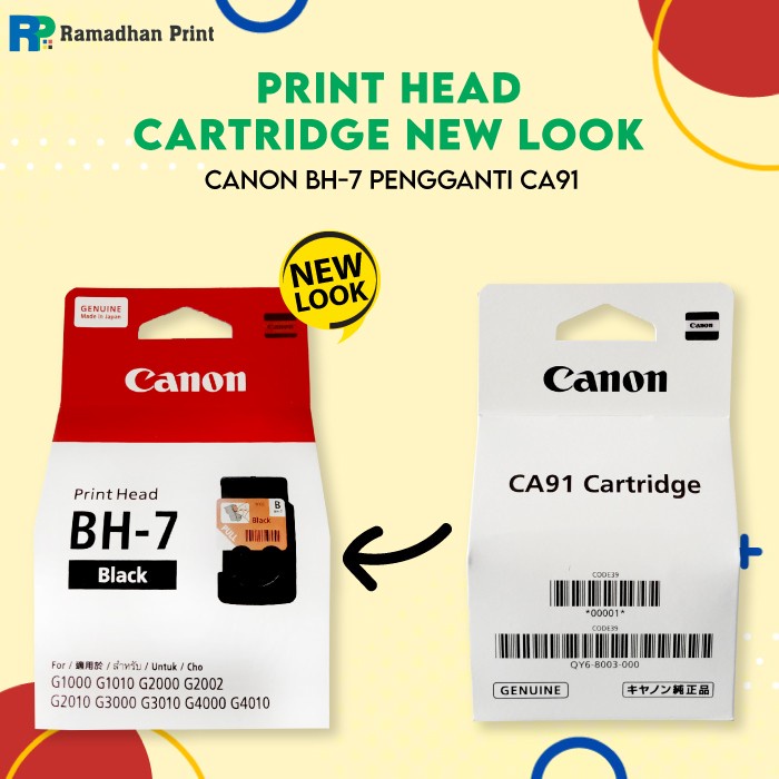 Print Head Cartridge Canon BH-7 CH-7 Black/Color Printhead Tinta Canon G1010 G2010