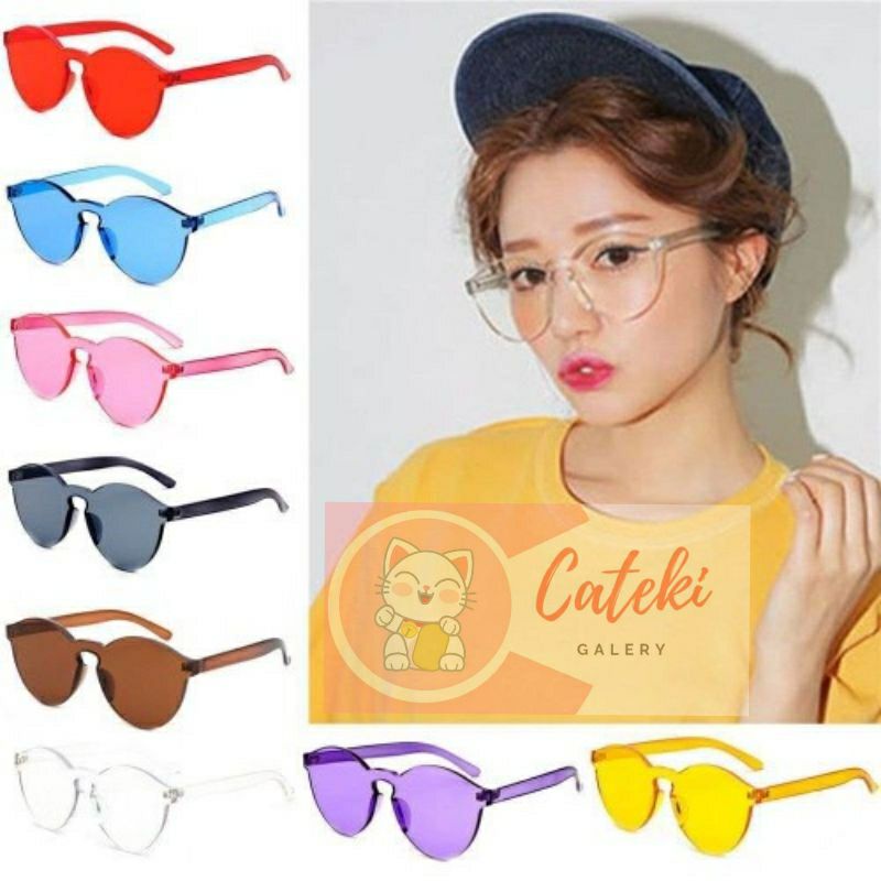 [CTK] PROMO AKSESORIS KACAMATA VIRAL KACAMATA JELLY TRANSPARAN WARNA WARNI KACAMATA HITAM SUNGLASSES  FASHION STYLE MURAH