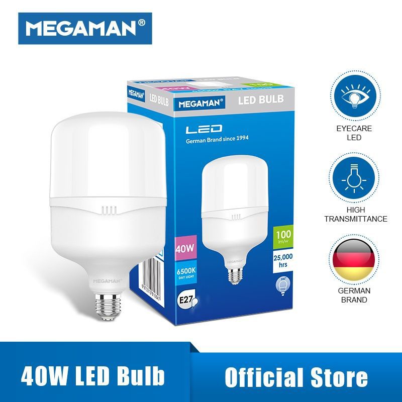 Lampu Bohlam LED MEGAMAN Putih 20W 30W 40W 50W 60W