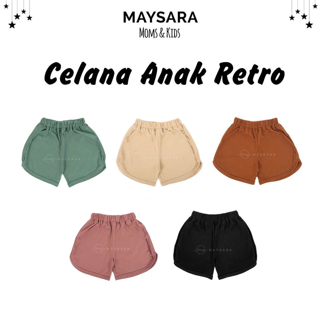 Celana Pendek Anak 12345 Tahun Retro Cotton Short Pants Belah Baby Kids