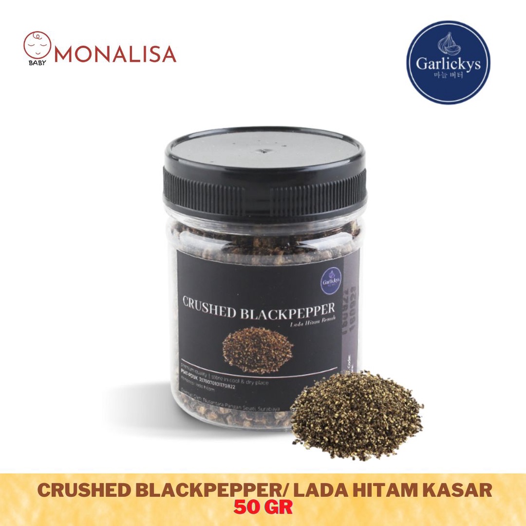 

Garlickys Lada Hitam Kasar /Crushed Blackpepper - Bumbu Tabur Premium