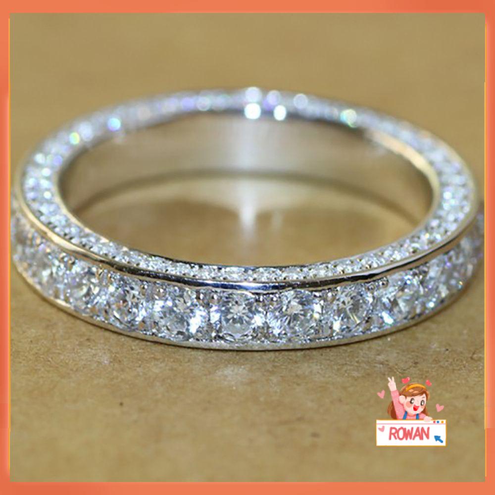 Cincin R-Bunga Wanita Handmade Ukir Berlian Zircon Stone Rings