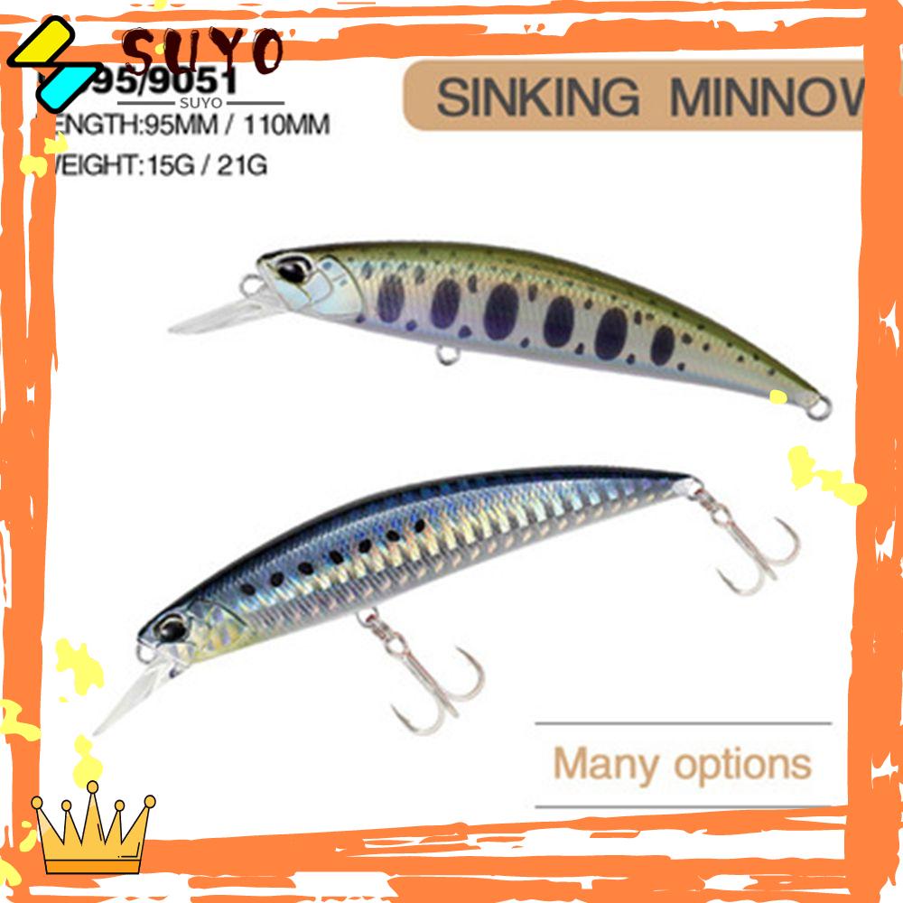 Suyo Umpan Ikan Kecil Tenggelam 15g/21g 95mm/110mm Crankbaits Tackle Umpan Casting Panjang Yang Bermanfaat