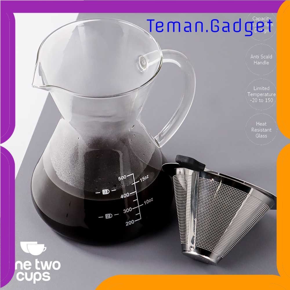 TG - DPR One Two Cups Coffee Maker Pot V60 Teko Kopi 500ml + Filter - YD-KT001