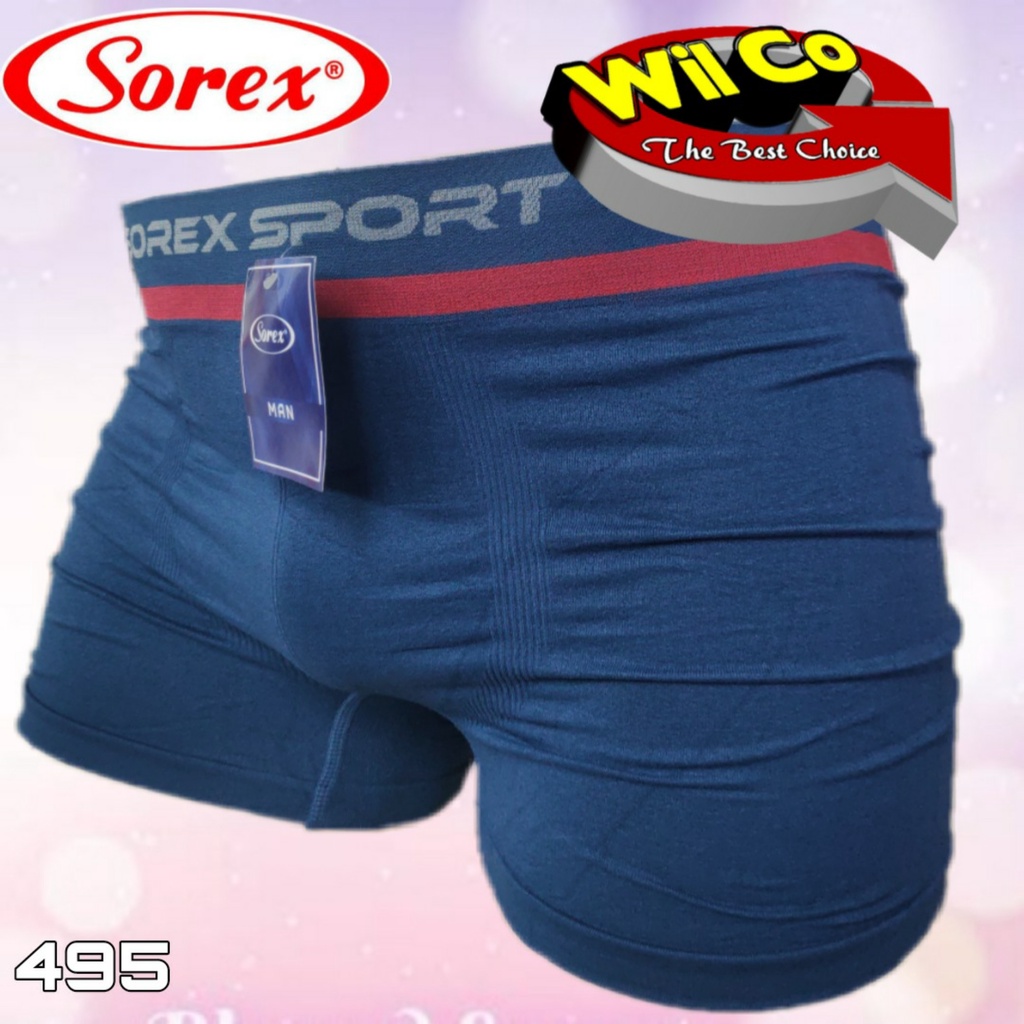 K495T - (HARGA PER 3 Pcs) CELANA DALAM BOXER PRIA PREMIUM SOREX SIZE (M-L) - (XL-XXL)