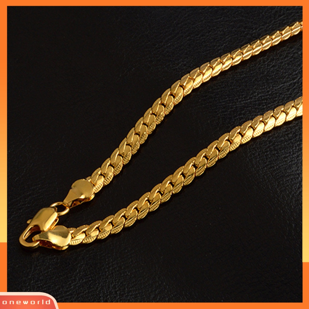 [WONE] Unisex Fashion Berlapis Emas Dipoles Kalung Link Rantai Perhiasan Hadiah Untuk Perjamuan