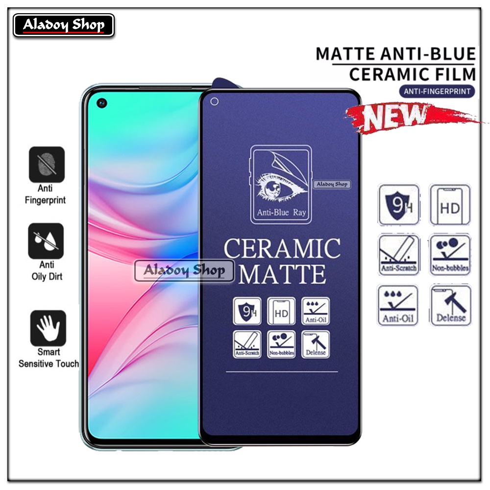 PAKET 3IN1 Anti Gores Blue Matte Anti Glare Infinix Hot 10 + Tempered Glass Camera dan Skin Carbon