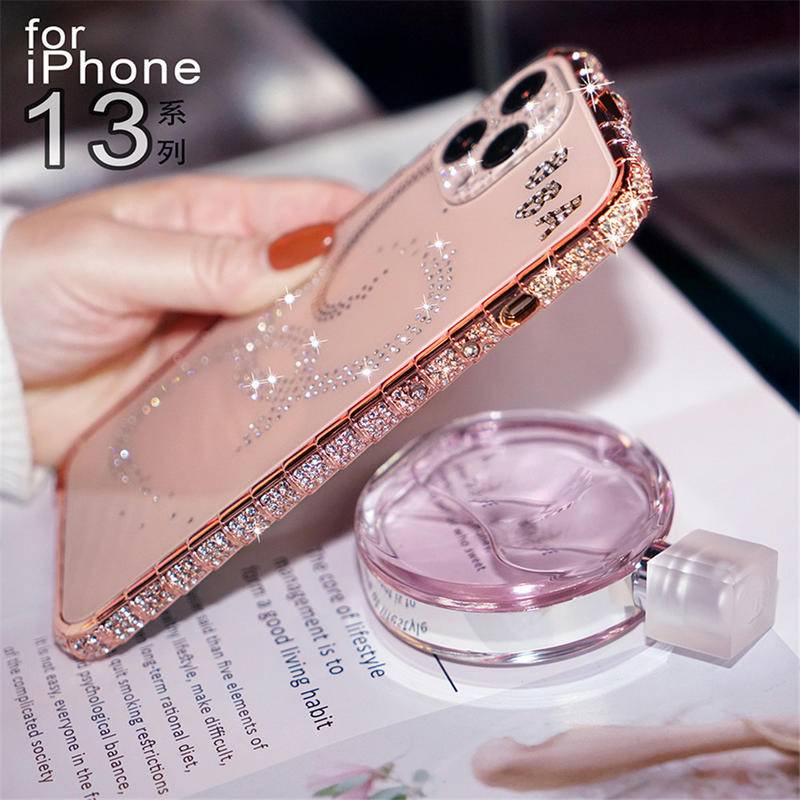 IPHONE Glitter Berlian Imitasi Diamond Cover Shockproof Metal Bumper Case Untuk Iphone14 13 12 11 Pro Max Plus Case