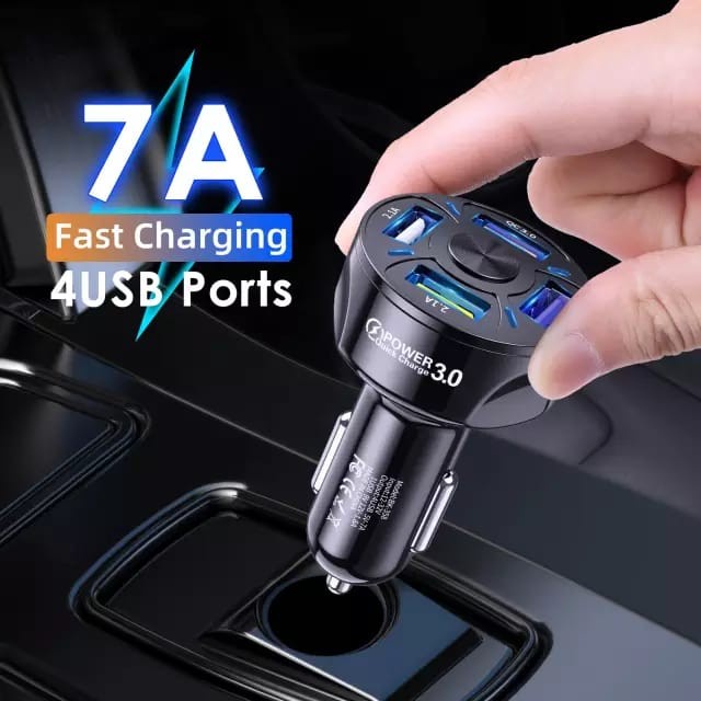 Charger Mobil Fast Charging Casan mobil 4 lubang 7A fast charging car charger 4 port casan mobil Hit