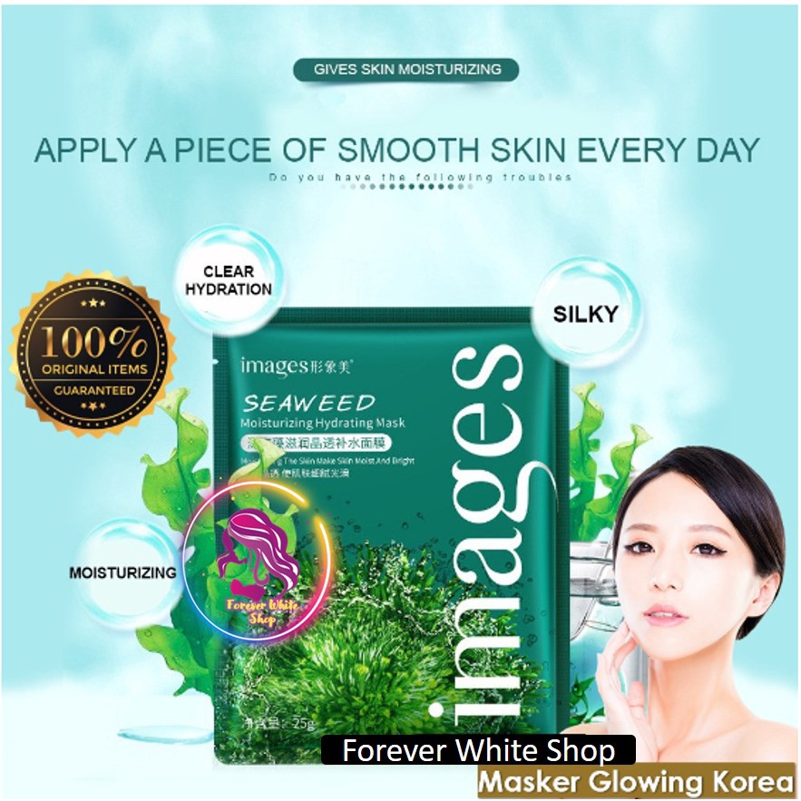 TERMURAH  Masker Wajah Images Seaweed Moisturizing Hydrating Sheet Mask Masker Wajah Seaweed Aloe Ve