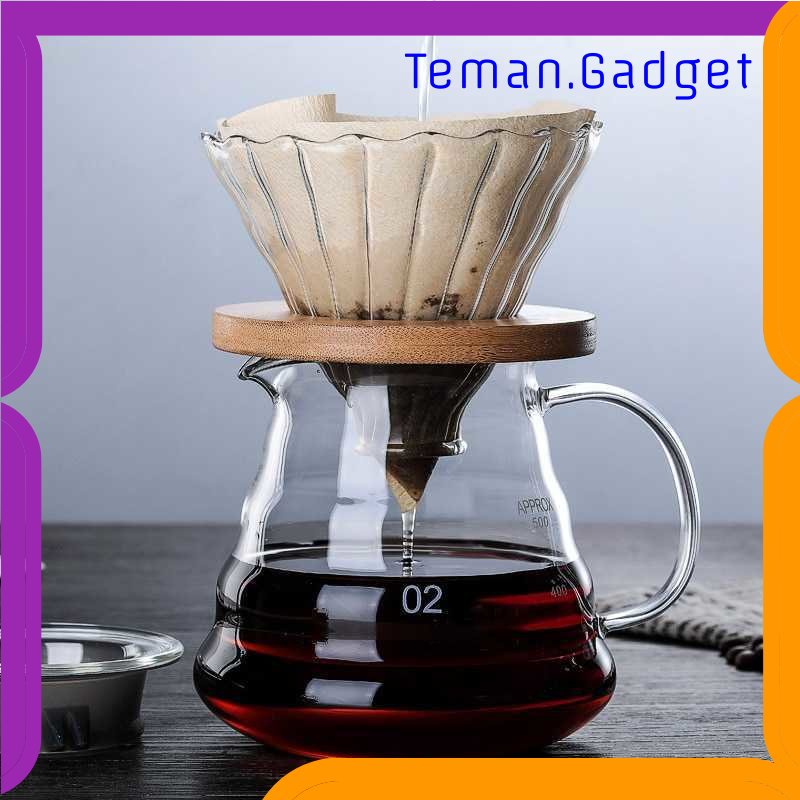 TG - DPR One Two Cups Filter Penyaring Kopi V60 Coffee Filter Wooden Bracket - SE102