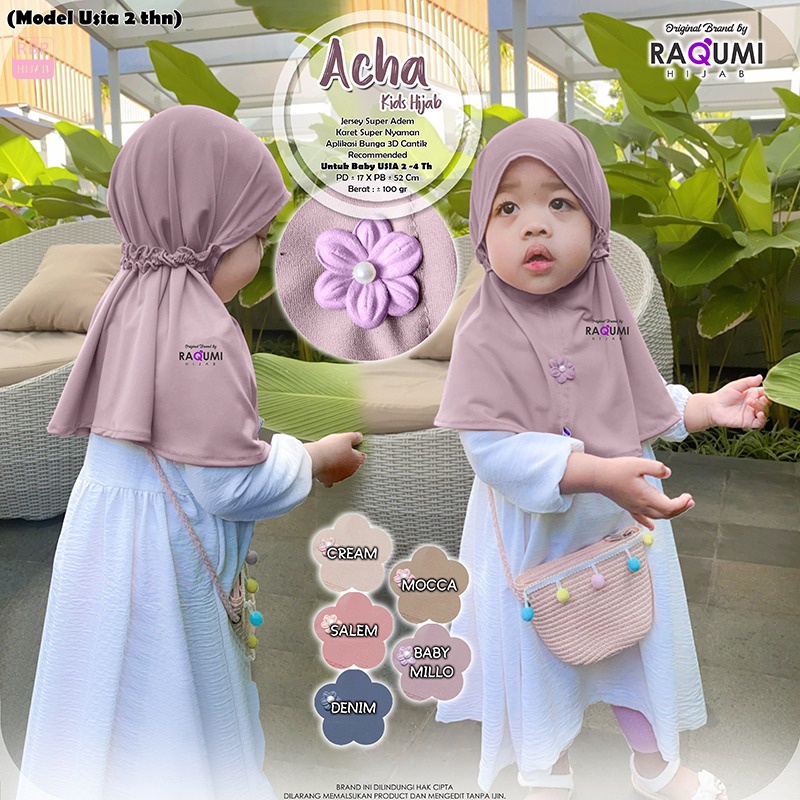 Jilbab Anak Instan Acha Kids Raqumi Hijab