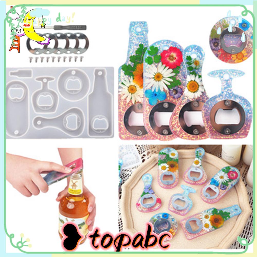 Top Corkscrew Cetakan Silikon DIY Kerajinan UV Epoxy Bunga Kering Kristal Bir Spanner