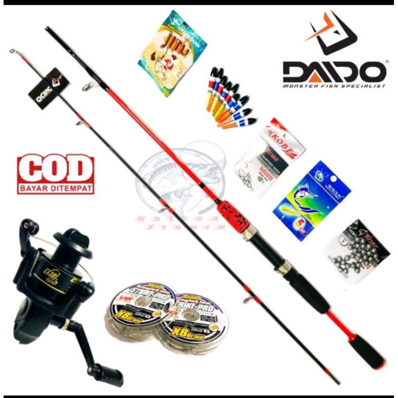 set pancing daido murah fiber solid 120cm