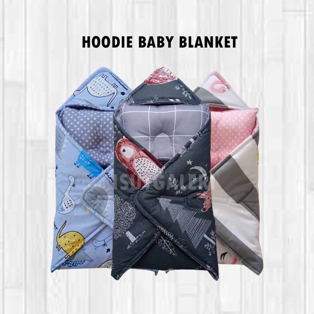 HOODIE BABY BLANKET Selimut Topi Bayi Slimut Bayi Baru Lahir Cocok Untuk Kado Baby Gift