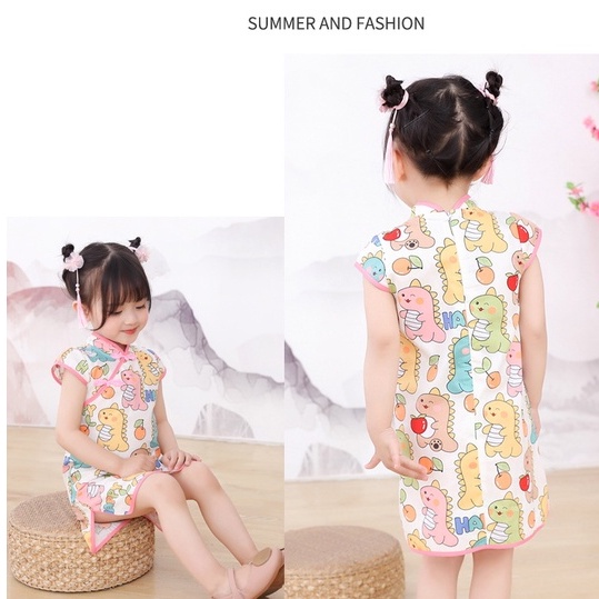 Dress Anak Perempuan QIPAO YIHUA Baju Tahun Baru Imlek CNY Cheongsam Anak Import