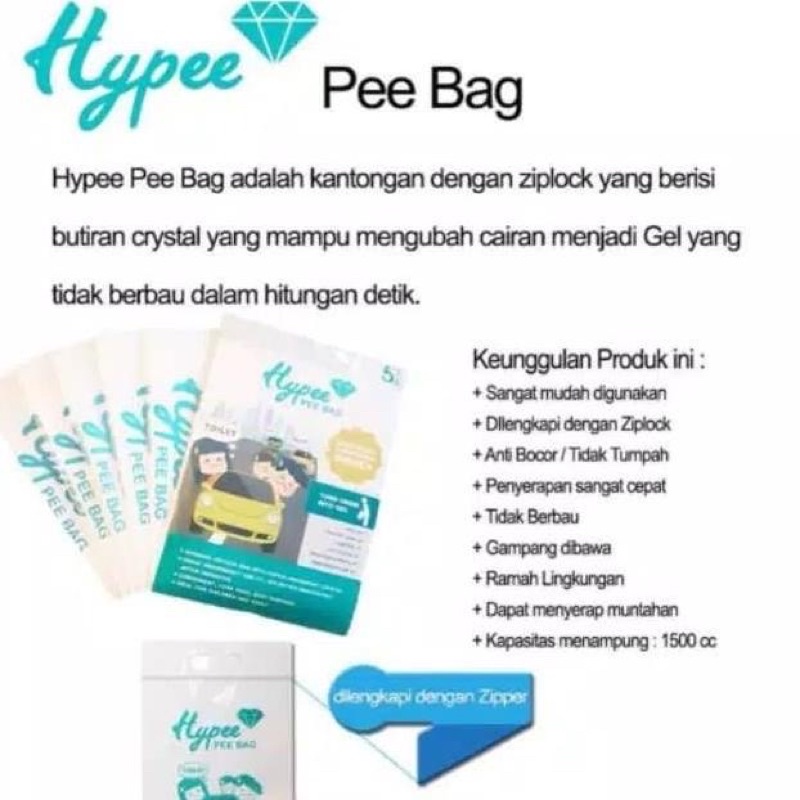 Hype Pee Bag Girl Boy Men Women Kids Kantong Urine Urin Pipis BAK Cewek Cowok Wanita Pria Laki Anak Traveling Bepergian Umroh Anti Tumpah