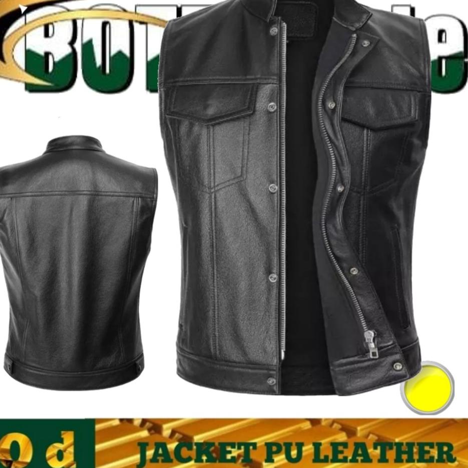 Terpercaya Rompi pria/Rompi Rompi Motor/Rompi Kulit asli original semi kulit terbaru/Rompi kulit sin