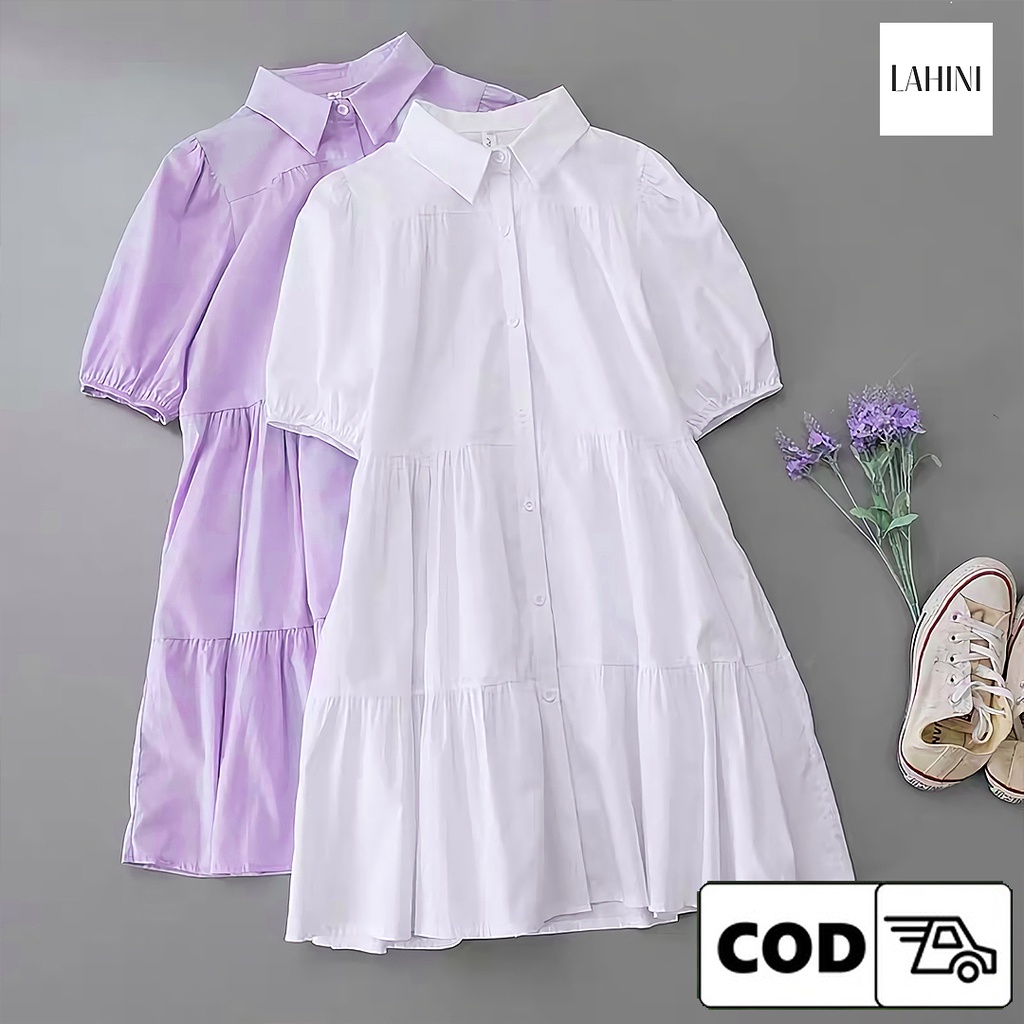 Tunik Putih Polos Tunik Korean Style Wanita Lengan Pendek Remaja Dewasa Kekinian Premium Bahan Moscr