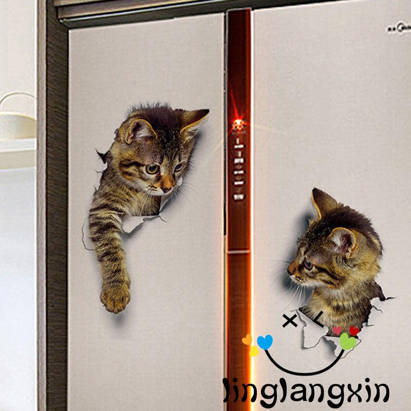 Llx-3d Printed Animal Wall Sticker Art Dekorasi Rumah Tangga Dapat Dilepas