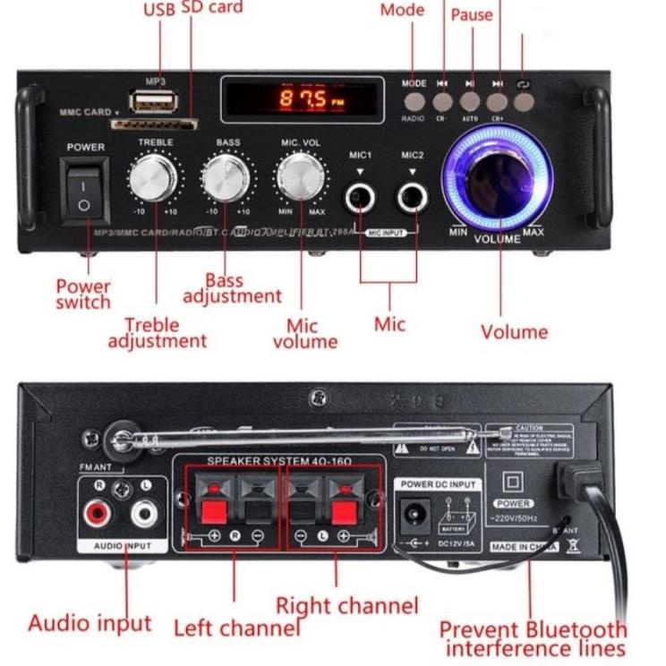 Terlaris.. Power Amplifier 600W Audio Amplifier Home Theater  Karaoke Bluetooth