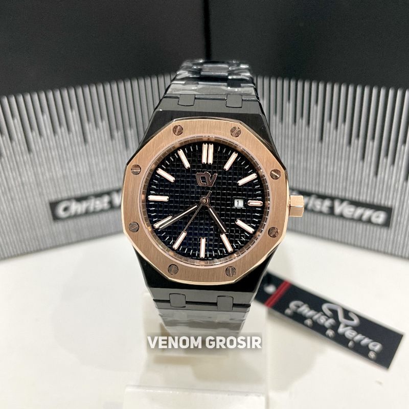 JAM TANGAN WANITA CHRIST VERRA CV 10812L-18 BLK ORIGINAL