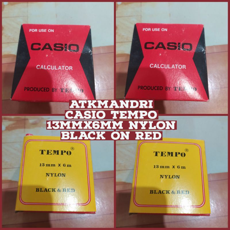 

CASIO CALCULATOR TEMPO 13MMX6MM NYLON BLACK ON RED ORIGINAL NEW