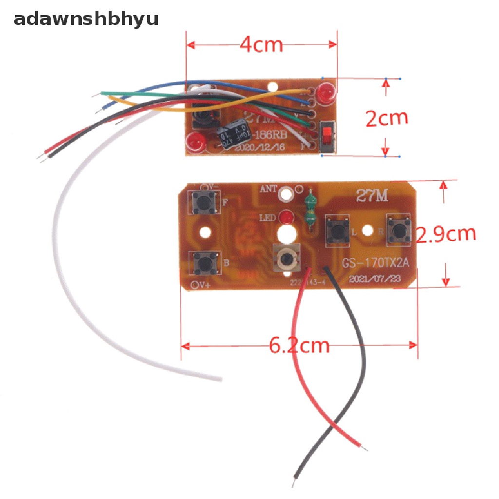 Adawnshbhyu 4CH RC Remote Control 27MHz Sirkuit PCB Transmitter Receiver Board Sistem Radio Untuk RC Mobil ID