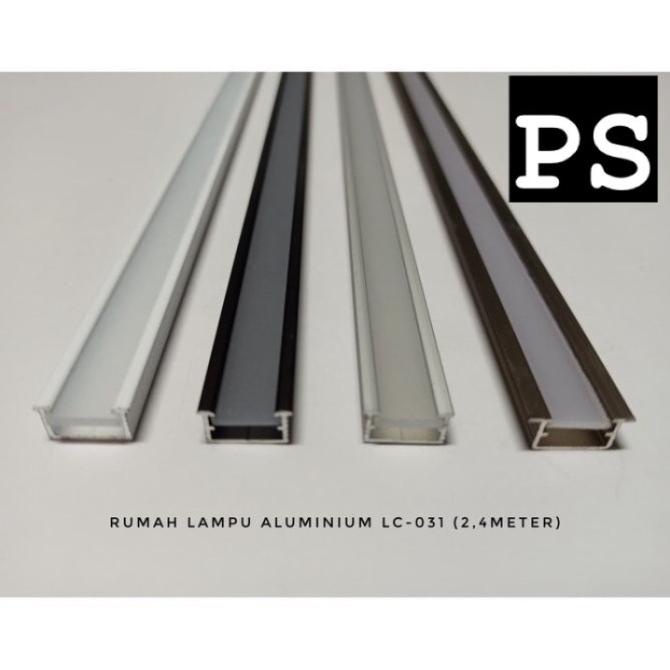 List Rel Lis Led Rumah Lampu Led Strip Alumunium Acrylic Cover Hitam