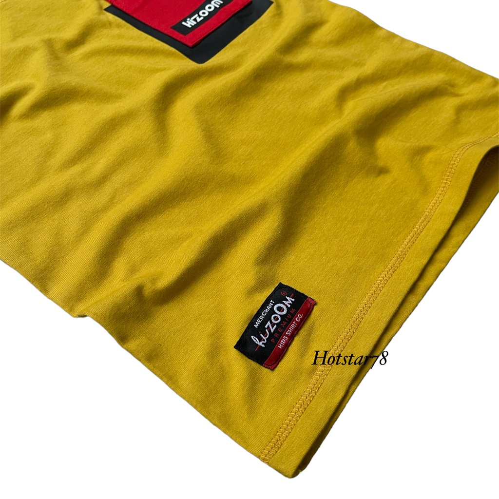 Hizoom Baju Kaos Oblong Anak Laki - Laki &amp; Perempuan  Usia 1-12 Tahun Bahan Katun Combed 30s