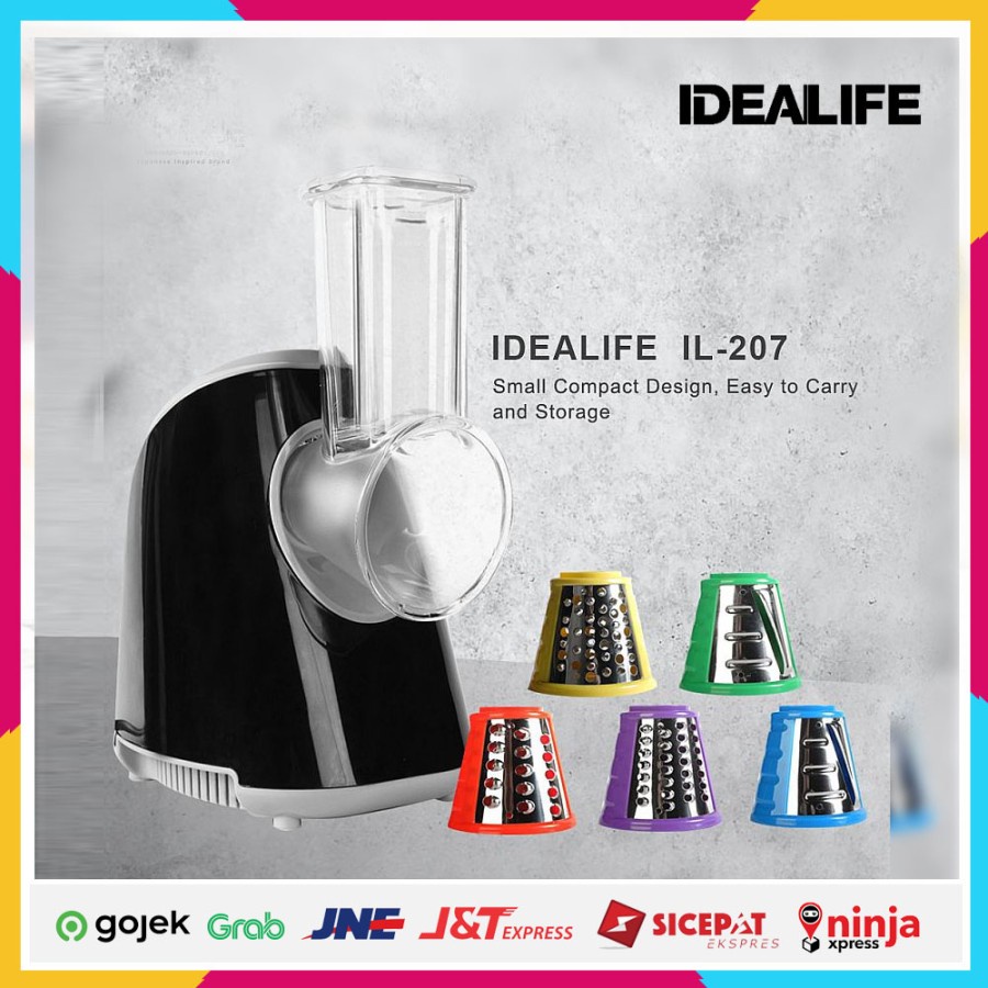 IDEALIFE IL-207 Electric Alat pemotong Sayur Dan Buah / Parutan Bawang