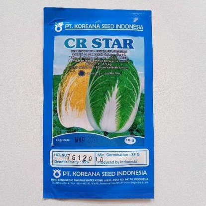 Benih Sawi Putih Manis Jumbo CR STAR F1 isi 10 gram Bibit Sayur Petsai Hibrida Koreana Seed