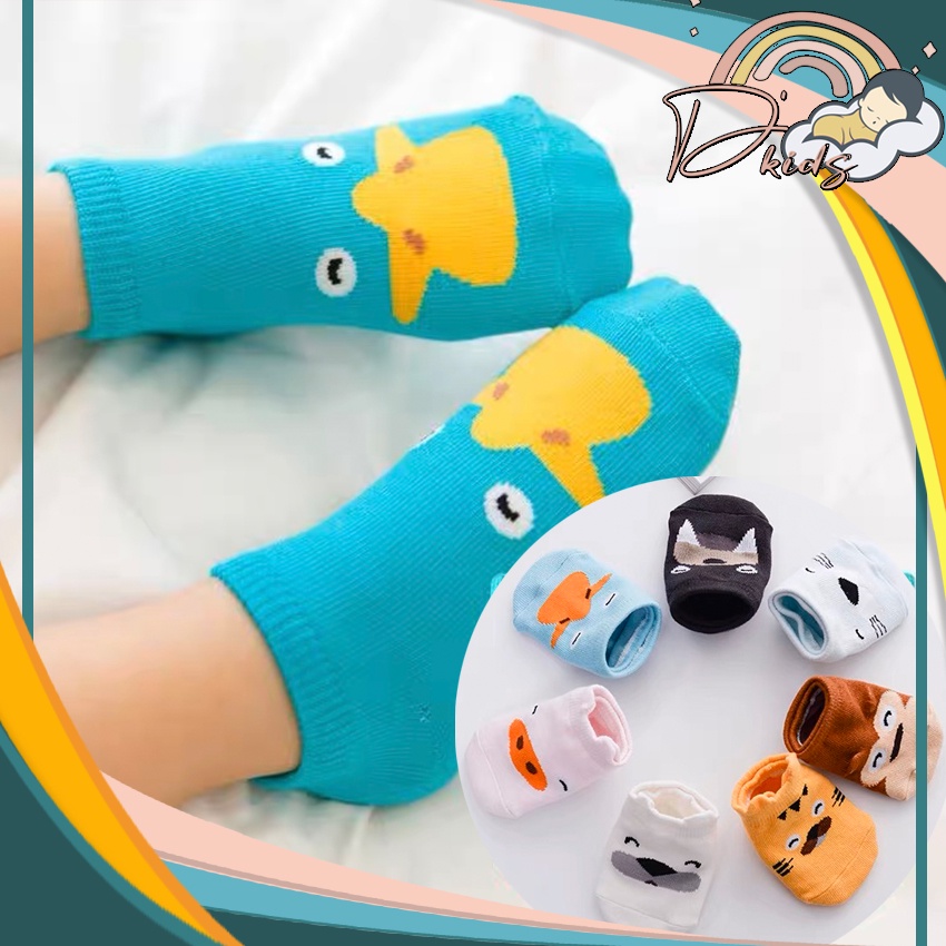 ❤️ 𝐃𝐤𝐢𝐝𝐬 ❤️ KA002 Kaos Kaki Bayi Pendek Karakter Kaos Kaki Anak Perempuan Laki Laki Motif Hewan 3D Lucu Baby Socks Kids Cute Unik Anti Slip Murah Import