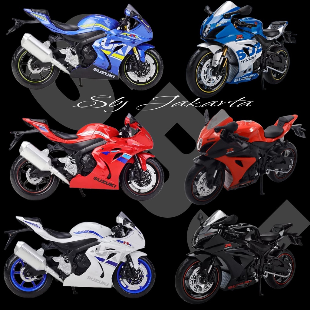 Diecast miniatur Sepeda Motor SUPERBIKE SUZUKI GSX-R1000 Skala 1:12