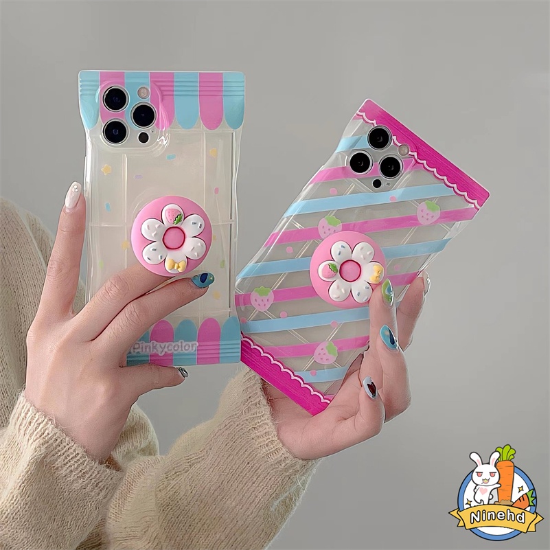 IPHONE Casing Kompatibel Untuk Iphone14 13 12 11 Pro Max X Xr Xs Max8 7 6 6s Plus Motif Donat Casing Ponsel Pelindung Lensa Kamera Shockproof Bening Silikon Soft Case Cover Pelindung