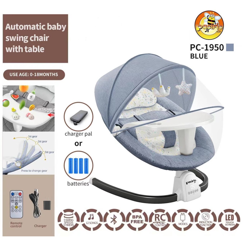 BOUNCER PACIFIC BABY SWING CHAIR WITH TABLE PC-1950