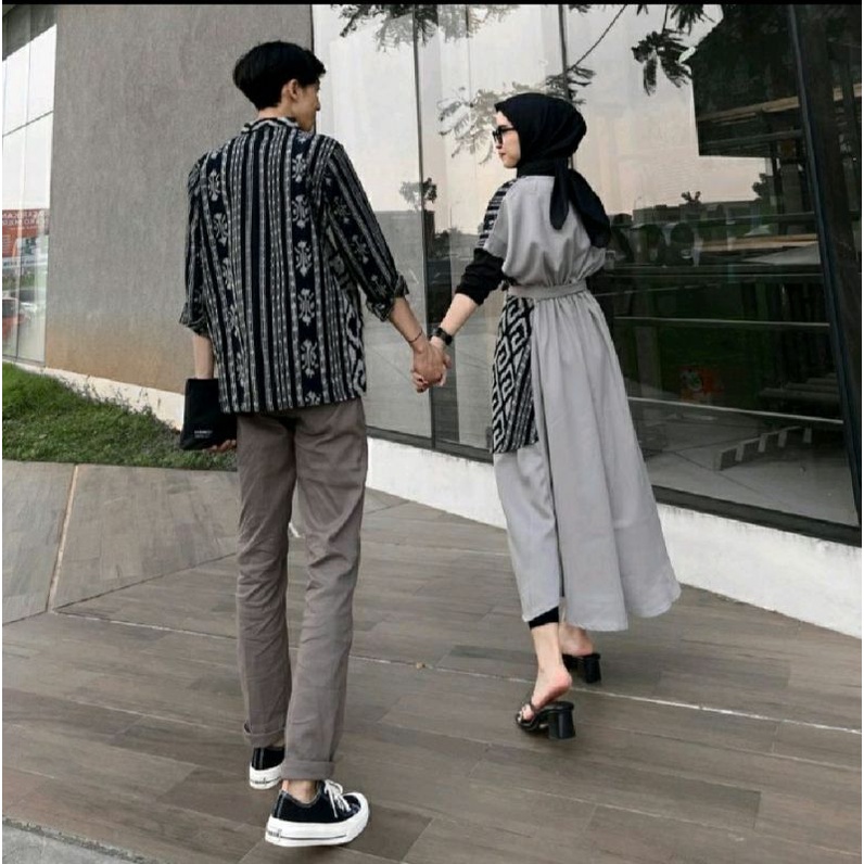 set couple kemeja tenun pria dress naomi kemeja tenun anak couple kondangan