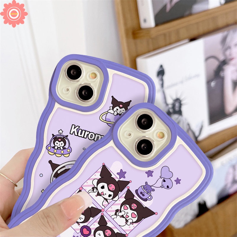 Cute Space Astronaut Case Compatible for iPhone 13 11 12 XR 14 Pro Max 8 7 Plus 6 6s Plus 14 Plus X XS Max SE 2020 Cartoon Kuromi Soft Wavy Edge Cover