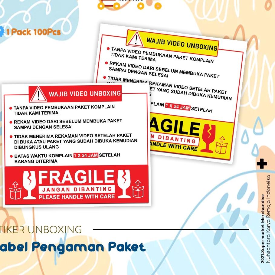 

✩ Stiker Video Unboxing / Stiker Unboxing / Sticker Fragile / Stiker Label Pengiriman ㅠ