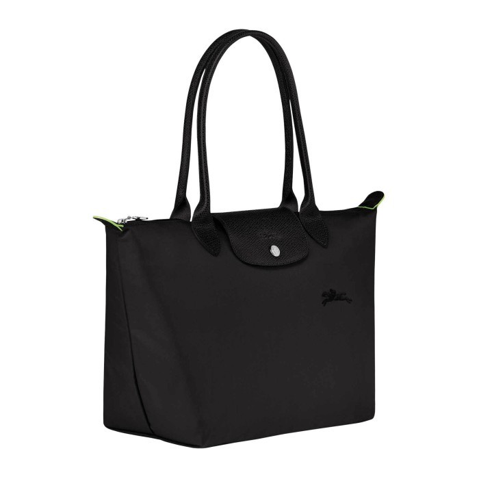 Lonchmp Le Pliage Green Large Long Handle Tote Bag All Black(31x30x19)