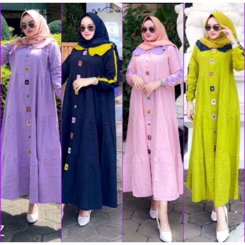 (COD) Marissa Dress / Gamis Marissa / Gamis Susun / Gamis Rayon / Gamis Terbaru / Gamis Polos / Gami