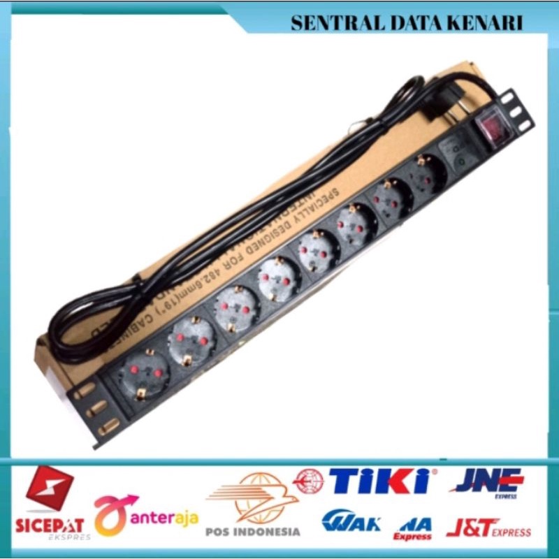 19&quot; Power Distribution Unit 8 Port sudah ada anti petir/pdu 8 hole Panjang kabel 1.5 Meter