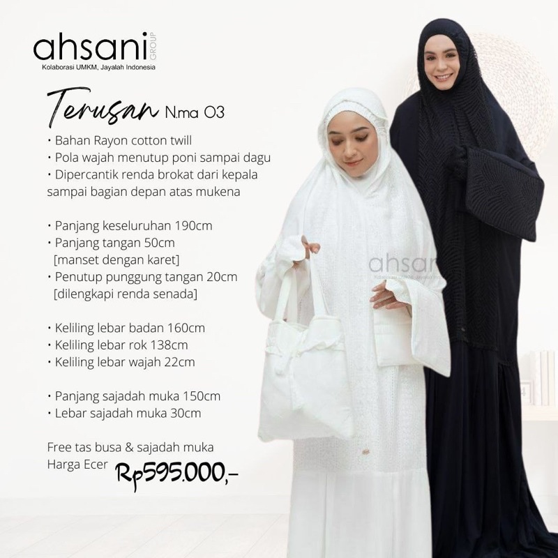 Ahsani N.ma03 Mukena (telekung) Rayon Cotton Twill