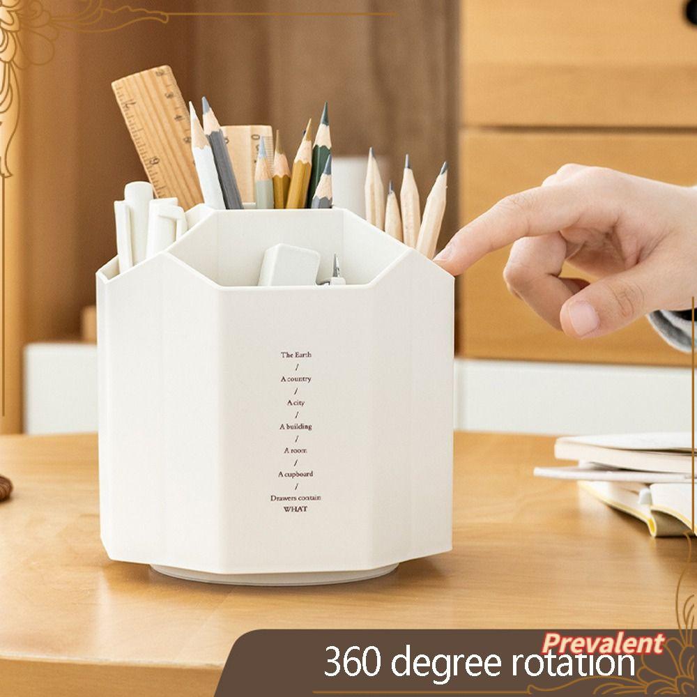 Preva Tempat Penyimpanan Alat Tulis Kapasitas Besar Kreatif Rotary Pen Holder