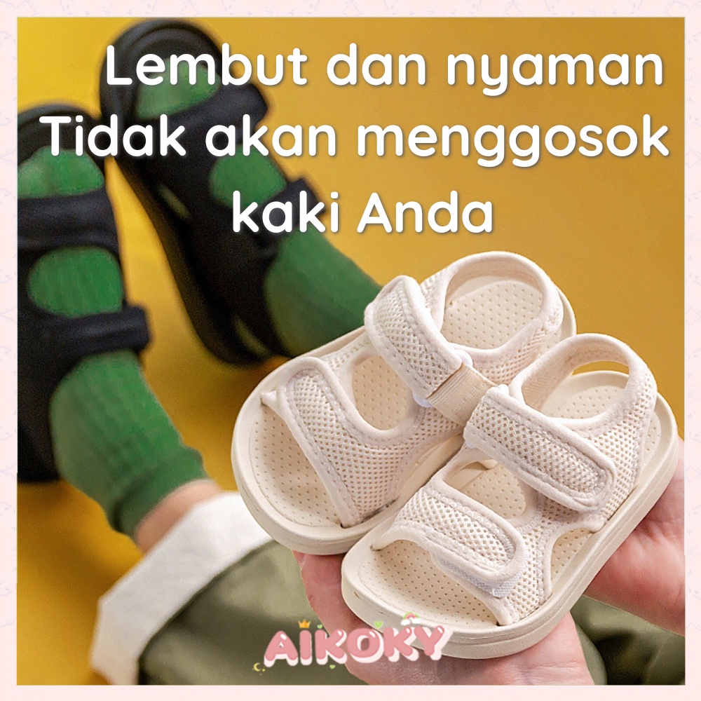 Aikoky Sepatu Sandal Anak Kain Bernapas Solid Kain Jala Lembut dan tahan lama tidak akan menggosok kaki Anda