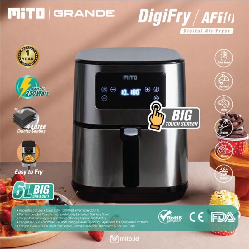 Mito Digital Air Fryer 6.0 liter AF10