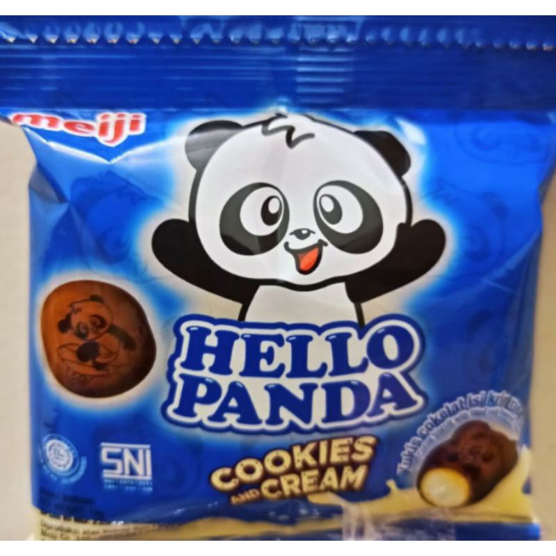 Hello Panda Meiji Biskuit 10gram All Varian Rasa Cookies Cream Milk Chocolate Strawberry Double Choco