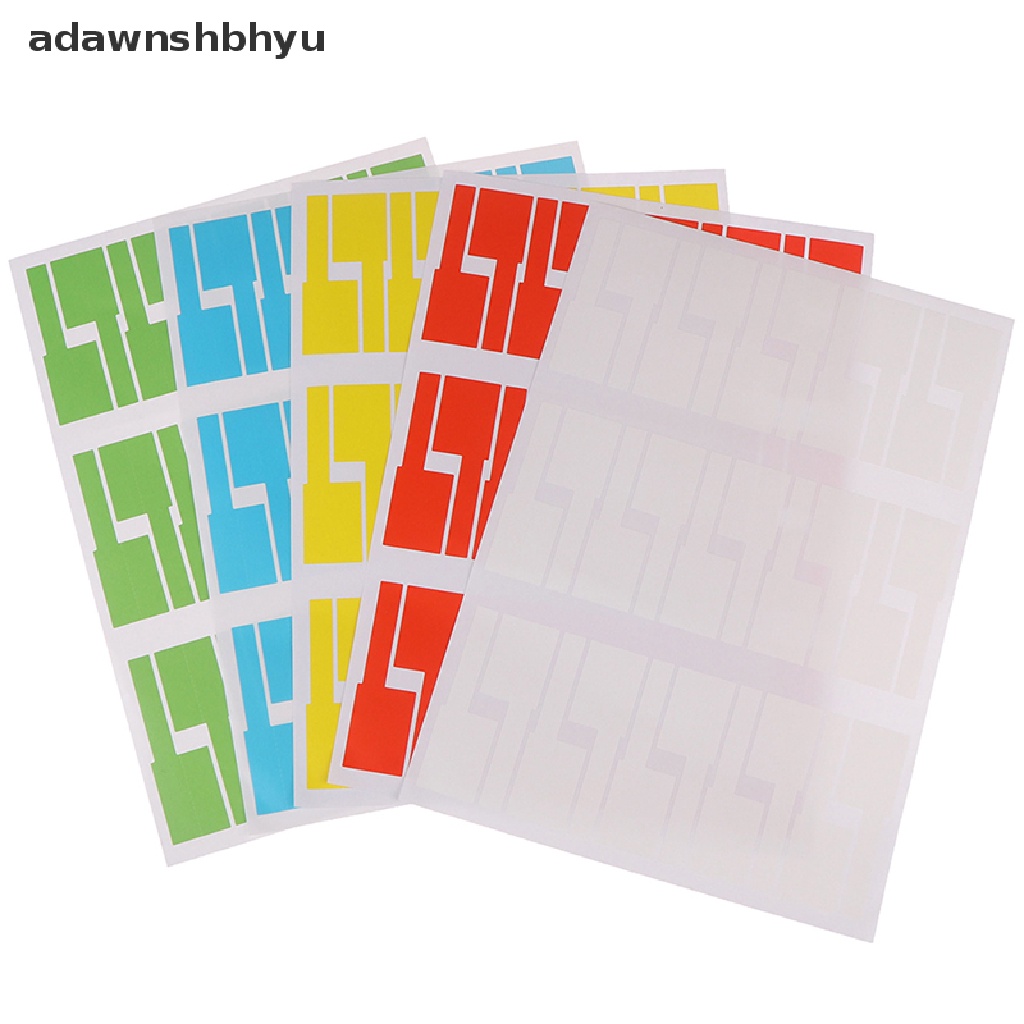 Adawnshbhyu 30pcs/lembar Stiker Kabel Perekat Diri Tahan Air Identifikasi Tag Warna-Warni ID