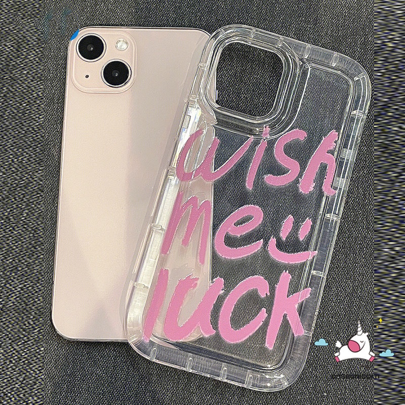 IPHONE Casing Ponsel Airbag Shockproof Kompatibel Untuk Iphone 11 14 13 12 Pro Max6 6S 7 8 Plus XR X XS MAX 7plus 8plus Ins Fashion Grafiti Huruf TPU Lembut Anti Jatuh Bening Penutup Belakang