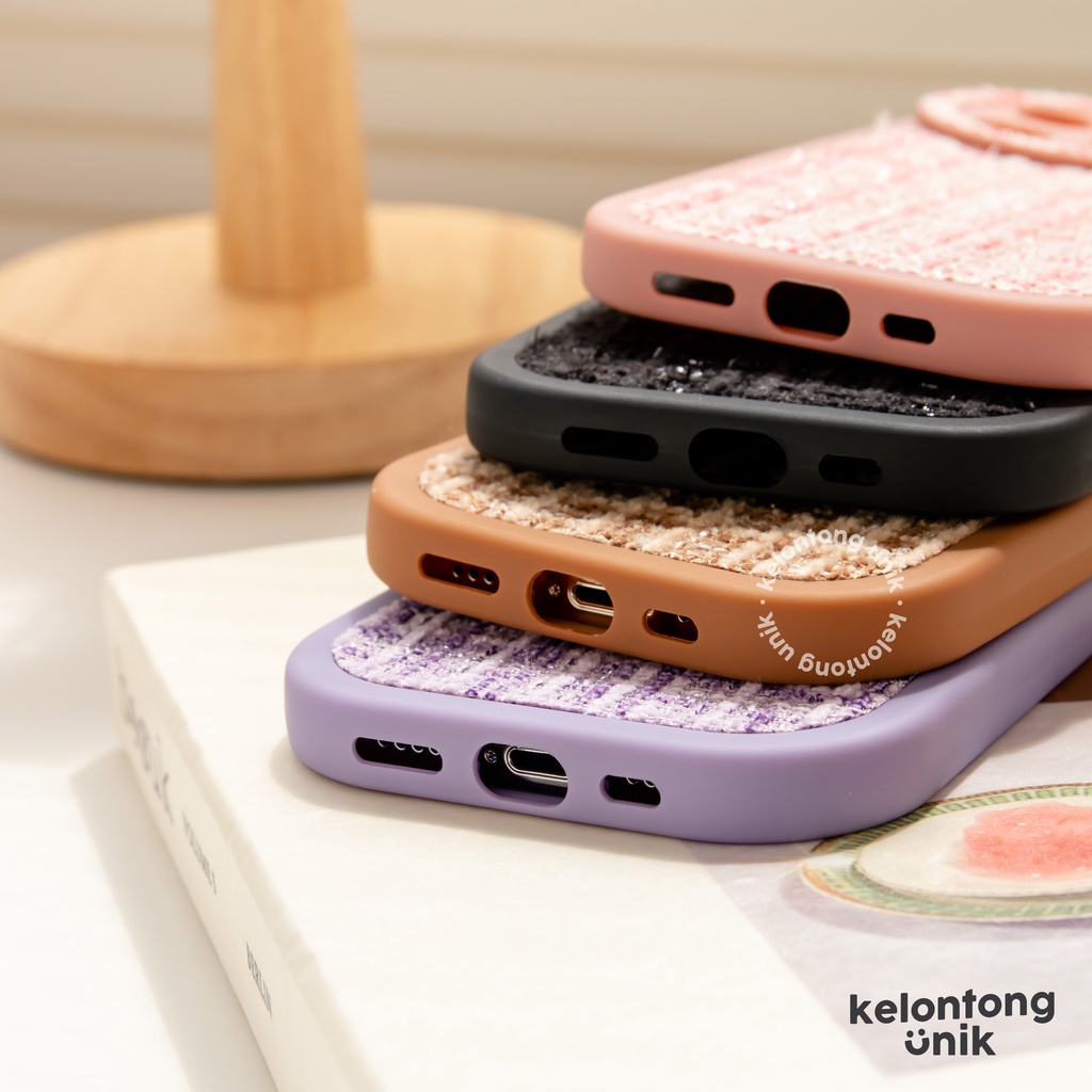 (Seri 2) For iPhone - Woven Tweed Shockproof Case Kain